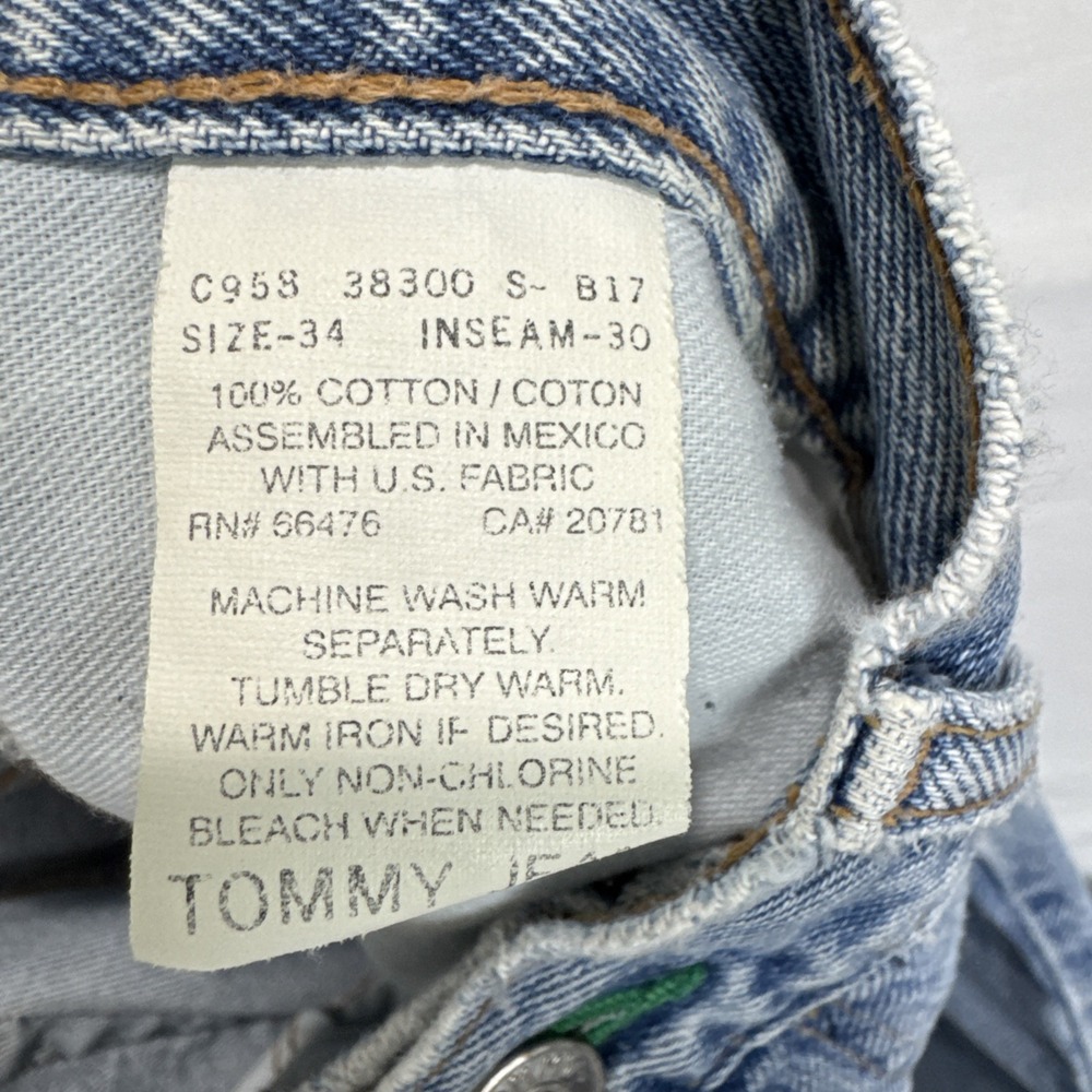 VTG 90s Tommy Hilfiger Jeans 32x29 Baggy Relaxed‎ Blue Med Wash Denim Y2K - Picture 15 of 16